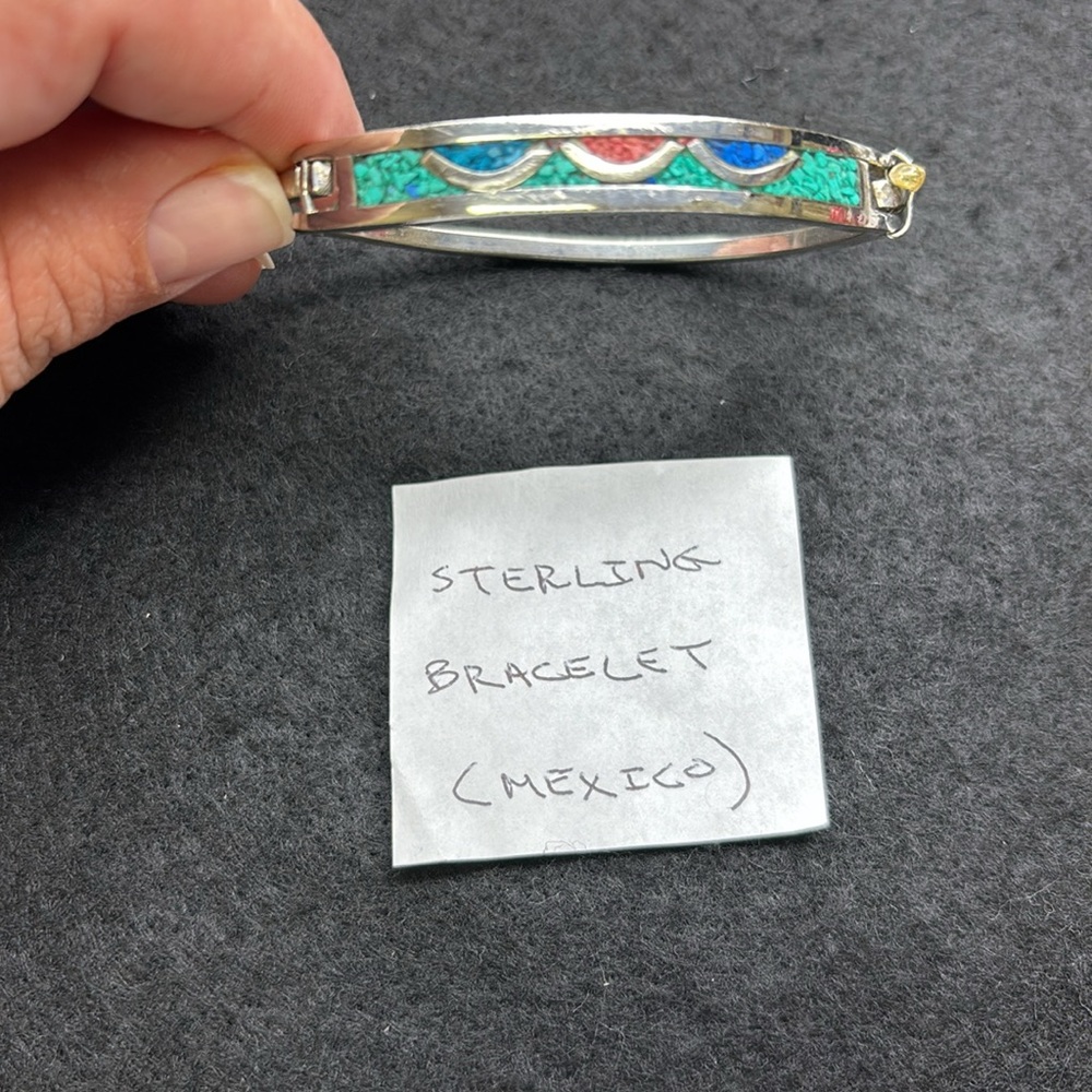 Sterling enamel Mexican bracelet
